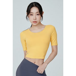 XT4202T MIDDLE SLEEVE CROP TOP SUNSHINE YELLOW