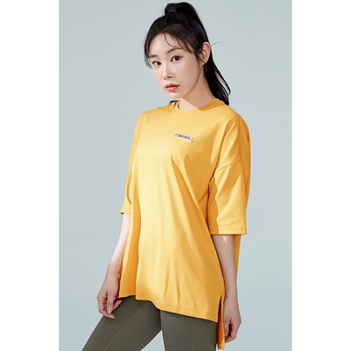 XA5306F LOOSE FIT COVER UP WAPEN PATCH T-SHIRT CITRUS YELLOW